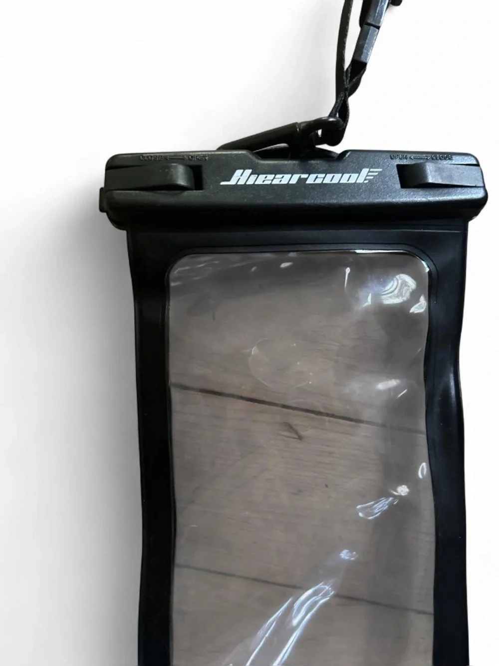 Clear Waterproof Phone Pouch with Black Strap